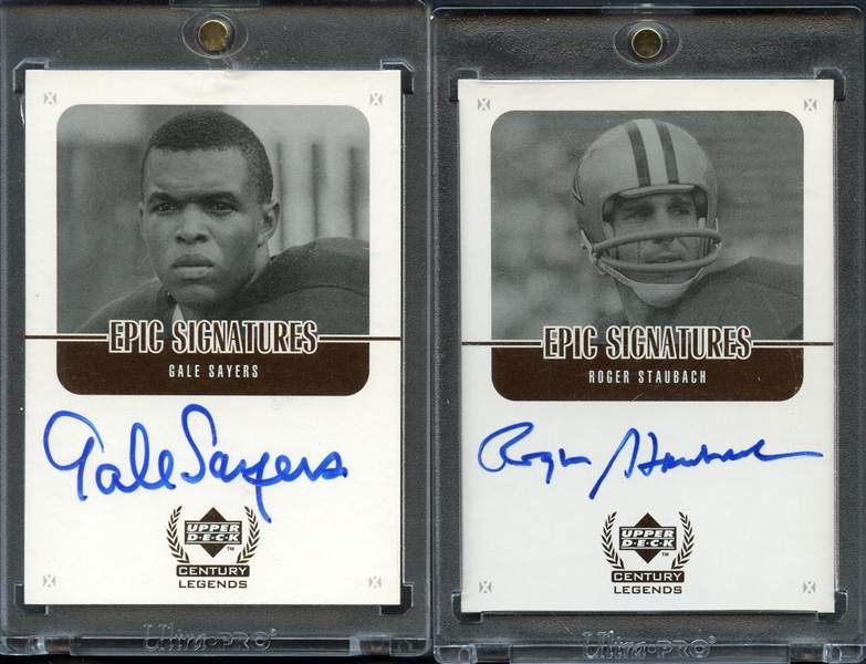 1999 Upper Deck Epic Signatures Lot of (2) - Gale Sayers and Roger Staubach