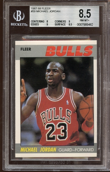 1987 Fleer #59 Michael Jordan BGS 8.5 NM/MT+