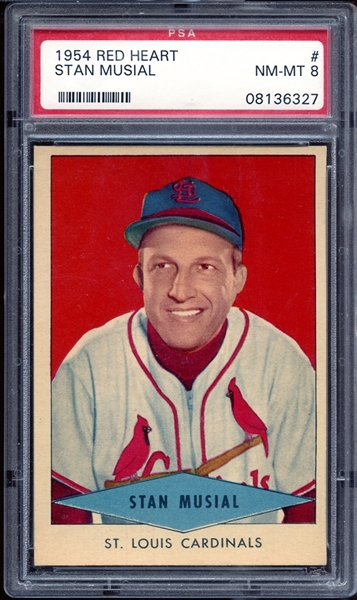 1954 Red Heart Dog Food Stan Musial PSA 8 NM/MT