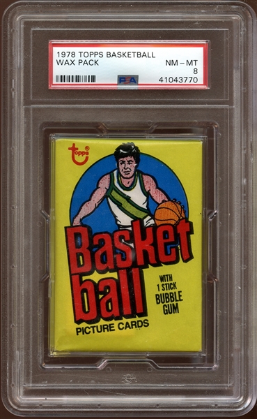 1978 Topps Basketball Unopened Wax Pack PSA 8 NM/MT