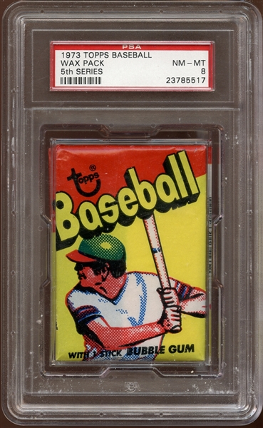 1973 Topps Baseball Unopened 5th Series Wax Pack PSA 8 NM/MT