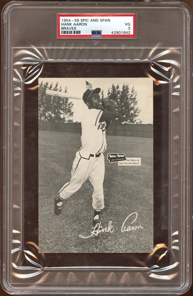 1954-56 Spic and Span Braves Hank Aaron PSA 3 VG