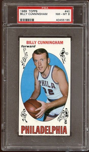 1969 Topps #40 Billy Cunningham PSA 8 NM/MT