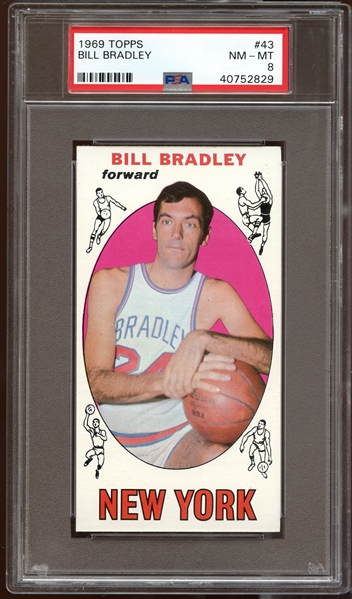 1969 Topps #43 Bill Bradley PSA 8 NM/MT