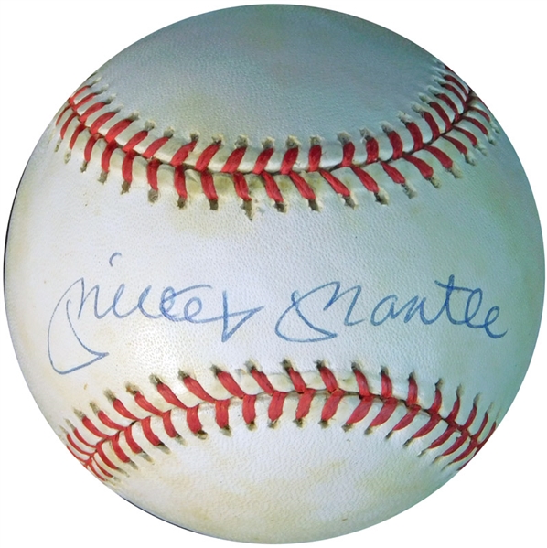 Mickey Mantle Single-Signed OAL (Brown) Ball BAS