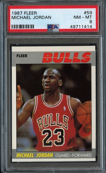 1987 Fleer #59 Michael Jordan PSA 8 NM-MT