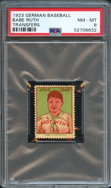 1923 German Baseball Babe Ruth Transfers PSA 8 NM-MT