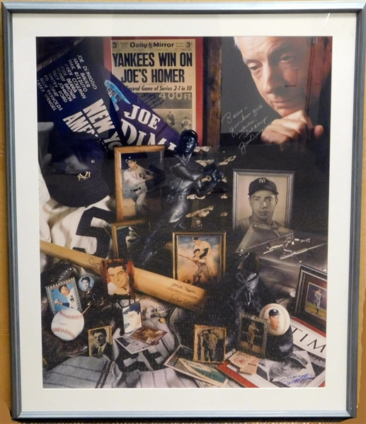Joe DiMaggio Art Print Display Signed and Inscribed to Barry Halper JSA