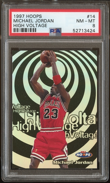 1997 Hoops #14 Michael Jordan High Voltage PSA 8 NM-MT