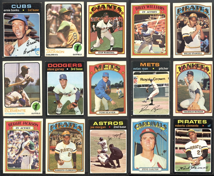 1970s Topps Baseball Extensive Shoebox Collection of Approximately (1500) Cards with Numerous Stars and HOFers