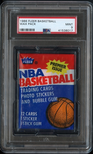 1986 Fleer Basketball Wax Pack PSA 9 MINT