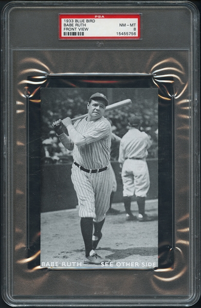 1933 Blue Bird Babe Ruth Front View PSA 8 NM-MT