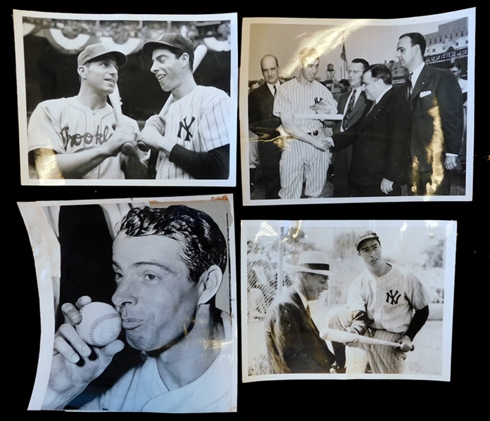 Group of (7) Joe DiMaggio and Mickey Mantle Wire Photos 1939-1950