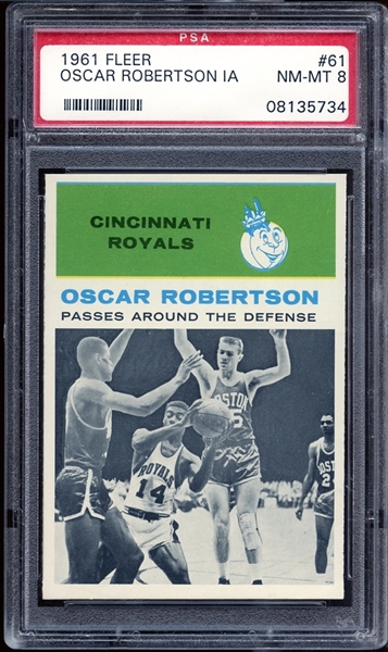 1961 Fleer #61 Oscar Robertson In Action PSA 8 NM/MT