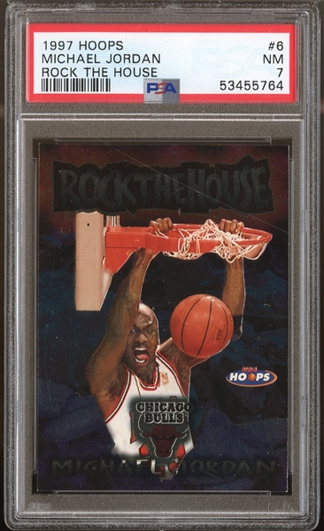1997 Hoops #6 Michael Jordan Rock The House PSA 7 NM
