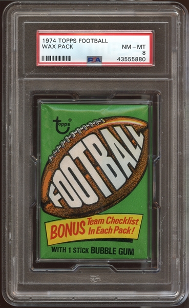 1974 Topps Football Unopened Wax Pack PSA 8 NM/MT