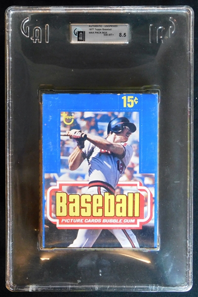 1977 Topps Baseball Full Unopened Wax Box GAI 8.5 NM/NM+