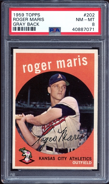 1959 Topps #202 Roger Maris PSA 8 NM/MT