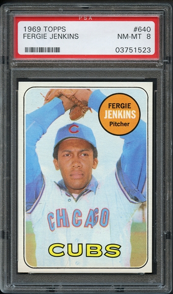 1969 Topps #640 Fergie Jenkins PSA 8 NM-MT