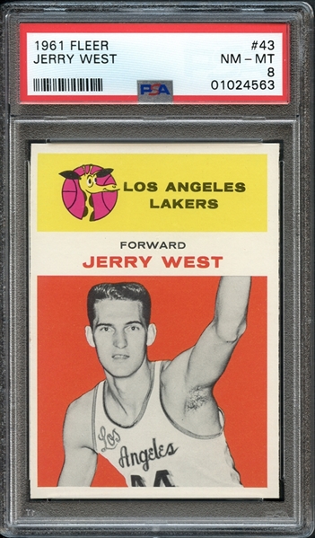 1961 Fleer #43 Jerry West PSA 8 NM/MT