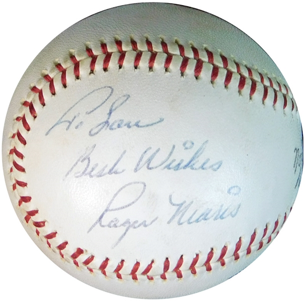 Roger Maris Signed and Inscribed ONL (Giles) Ball JSA