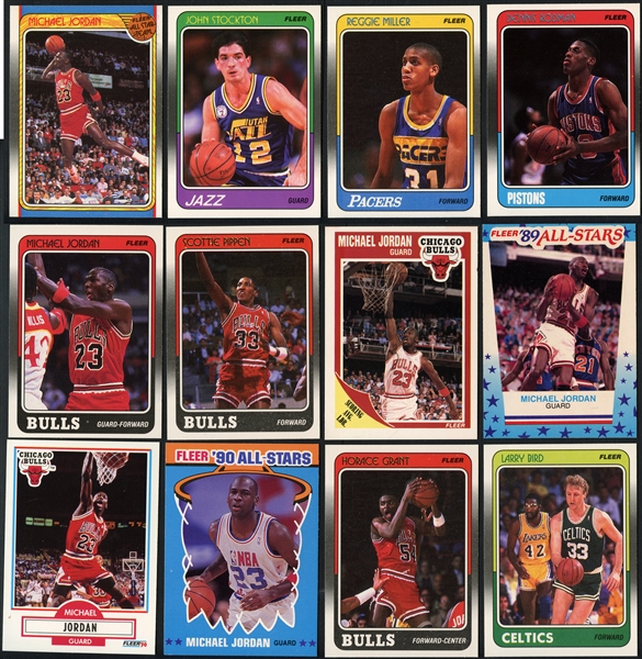 1988, 89 and 90 Fleer Basketball Sets with 1989 and 1990 Sticker Sets