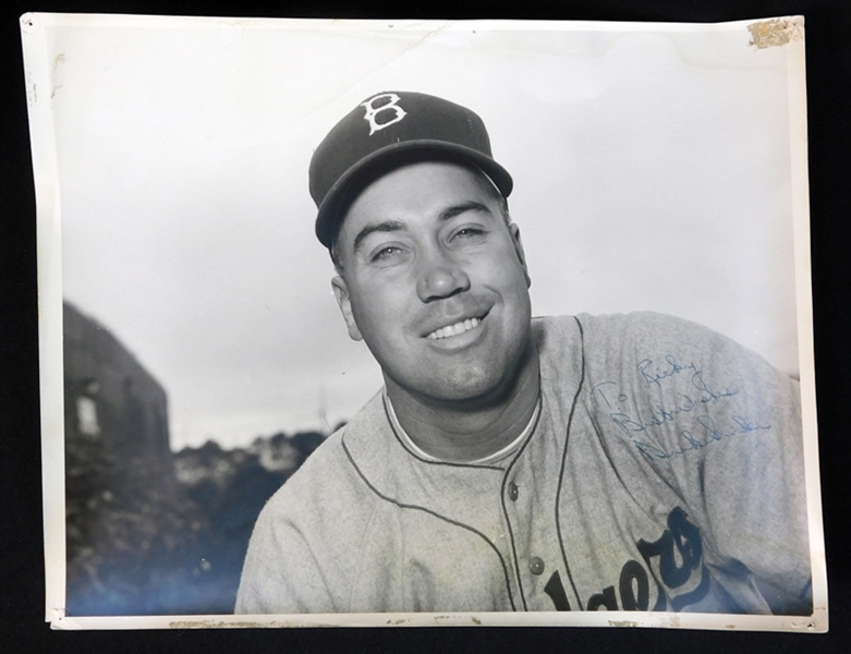 Circa 1953 Duke Snider Autographed Oversized Type I Photograph Used for 1953 Stahl Meyer and 1954 Dan Dee Cards