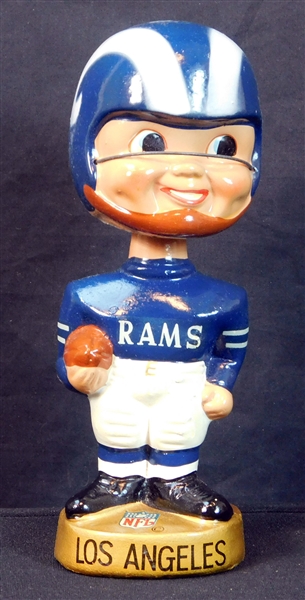 1968-70 Los Angeles Rams Gold Base Bobbing Head Doll with Original Box