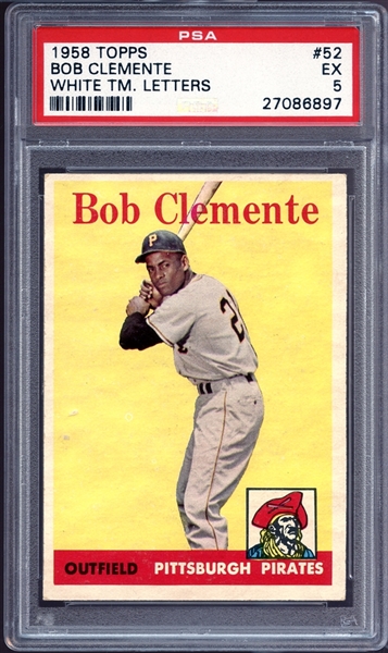1958 Topps #52 Bob Clemente White Letters PSA 5 EX
