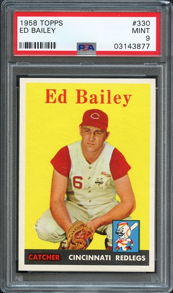 1958 Topps #330 Ed Bailey PSA 9 MINT