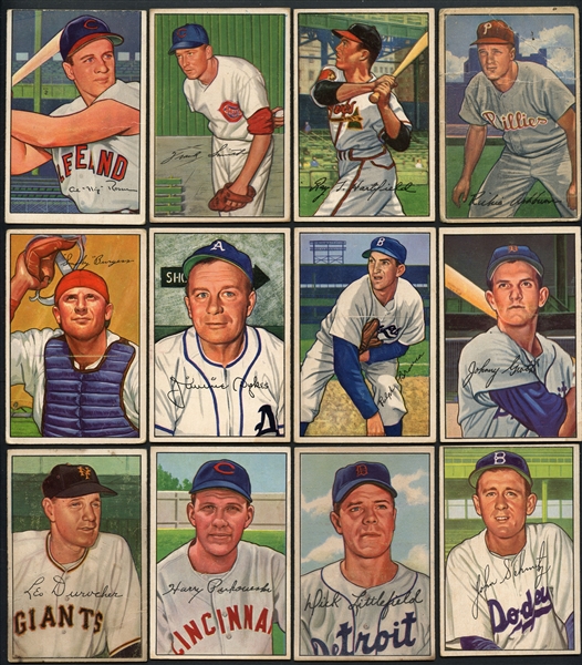 1952 Bowman Group of 100 Cards w/ Stars