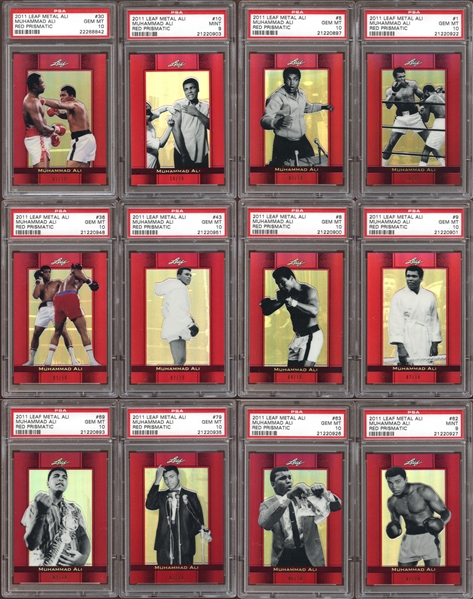 2011 Leaf Metal Ali Muhammad Ali Red Prismatic Complete Set Plus Extras #1 Finest on PSA Set Registry
