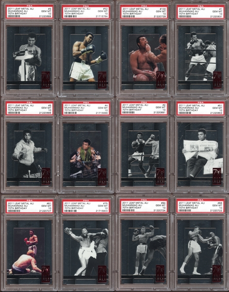 2011 Leaf Metal Ali Muhammad Ali 70th Birthday Complete Set Plus Extras #1 Finest on PSA Set Registry