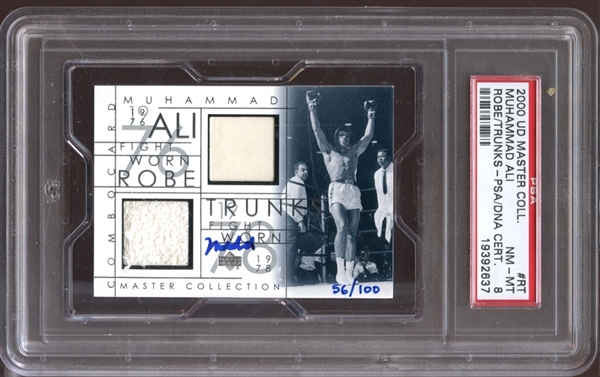 2000 UD Master Collection #RT Muhammad Ali Robe/Trunks Autograph PSA 8 NM/MT PSA/DNA Authentic