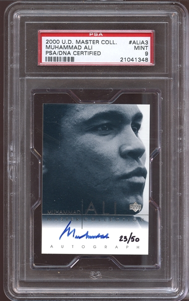 2000 U.D. Master Collection #Ali A3 Muhammad Ali PSA 9 MINT PSA/DNA Authentic