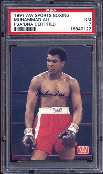 1991 AW Sports Boxing Muhammad Ali Autograph PSA 7 NM PSA/DNA Autograph