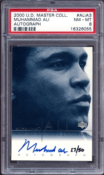 2000 U.D. Master Collection #Ali A3 Muhammad Ali PSA 8 NM/MT PSA/DNA Authentic
