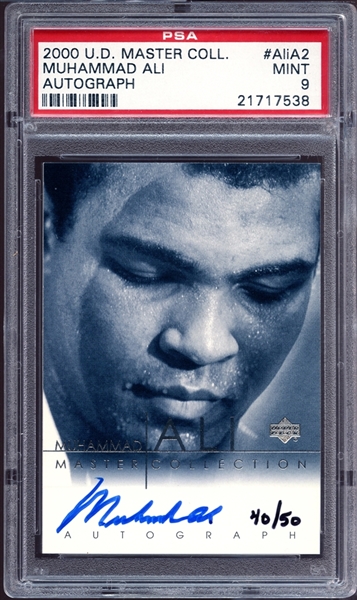 2000 U.D. Master Collection #Ali A2 Muhammad Ali PSA 9 MINT PSA/DNA Authentic