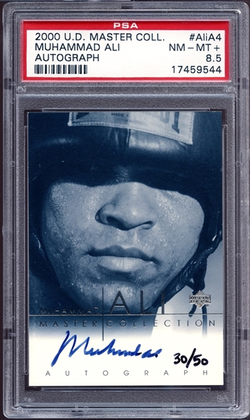 2000 U.D. Master Collection #Ali A4 Muhammad Ali PSA 8.5 NM/MT+ PSA/DNA Authentic