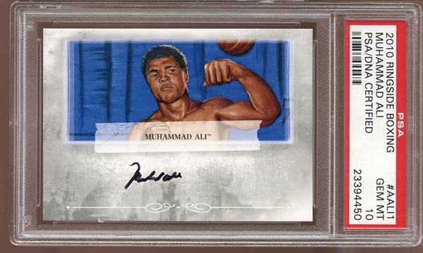 2010 Ringside Boxing #AALI1 Muhammad Ali Silver PSA 10 GEM MINT PSA/DNA Authentic