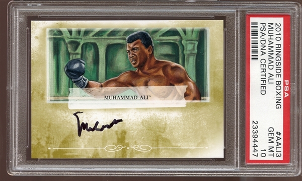 2010 Ringside Boxing #AALI3 Muhammad Ali Gold PSA 10 GEM MINT PSA/DNA Authentic