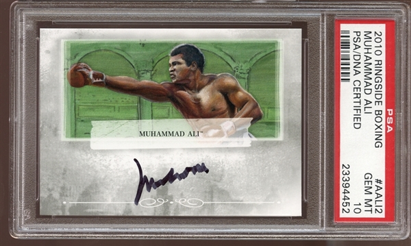 2010 Ringside Boxing #AALI2 Muhammad Ali Silver PSA 10 GEM MINT PSA/DNA Authentic