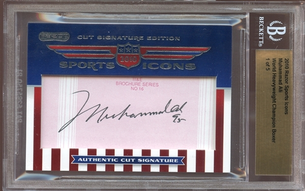 2010 Razor Sports Icons Cut Signatures Muhammad Ali 1/5 BGS Authentic