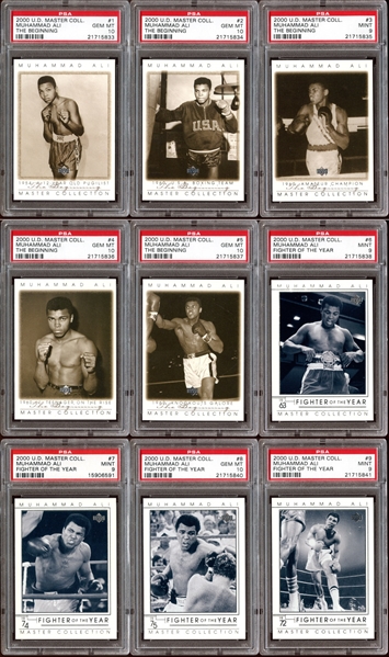 2000 U.D. Master Collection Muhammad Ali Group of (4) Complete and Near-Complete Sets All PSA Graded 