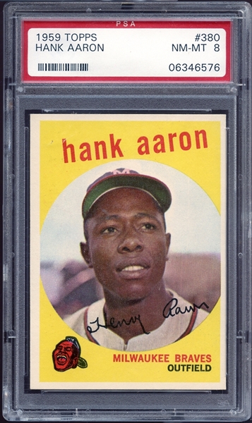 1959 Topps #380 Hank Aaron PSA 8 NM/MT