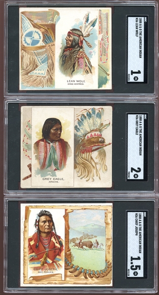1888 Allen & Ginter The American Indian Group of (3) All SGC Graded