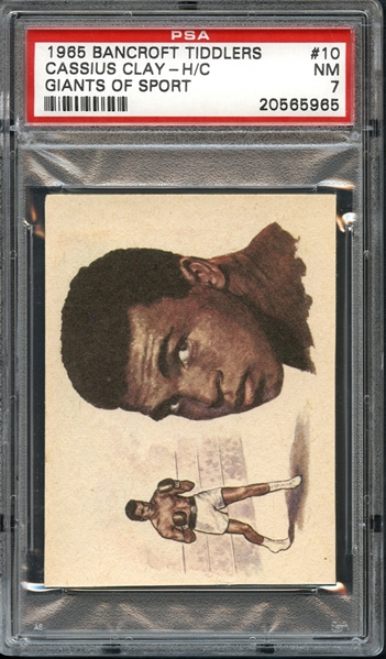 1965 Bancroft Tiddlers "Giants of Sports" #10 Cassius Clay PSA 7 NM