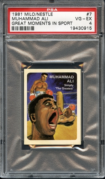 1981 Milo/Nestle Great Moments in Sport #7 Muhammad Ali PSA 4 VG-EX