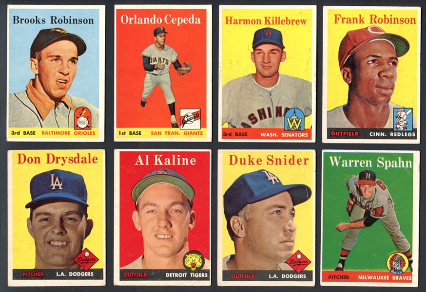 1958 Topps Baseball Star and HOF Group of (15)