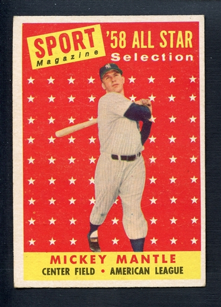 1958 Topps #487 Mickey Mantle All Star
